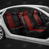 Чехлы на сидения Geely Coolray (2020-2024) черно-красная экокожа Автолидер